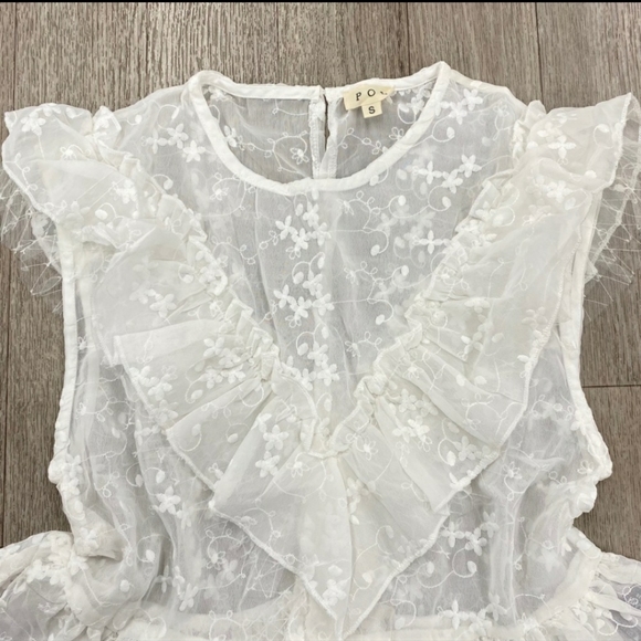 1 med left💗NEW POL ruffle top Ivory - Picture 4 of 11